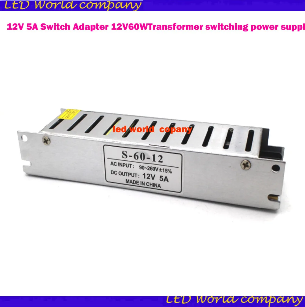 1 шт. 12v5a блок питания для светодиодной ленты AC110V 220V к DC 12V 5A адаптер переключателя