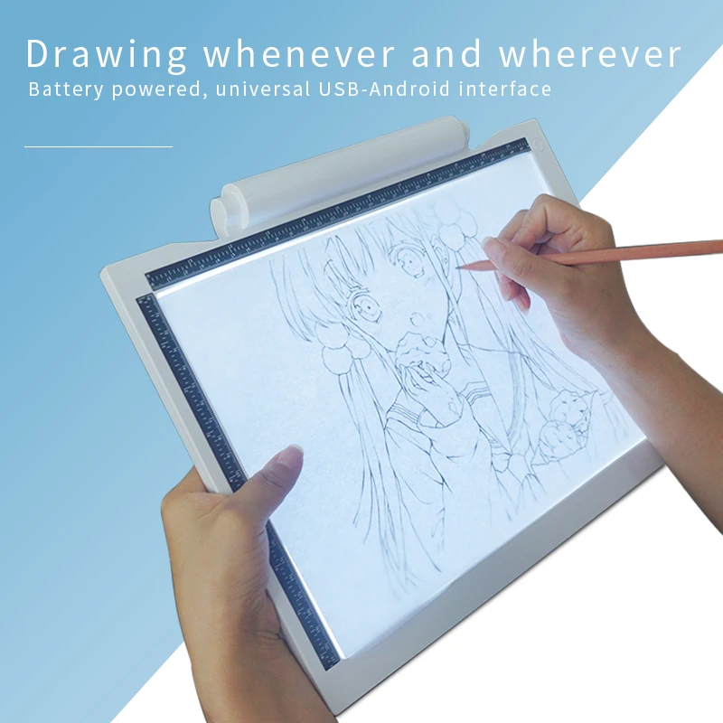 2019 A4 Led Wireless Light Pad With Scale Drawing Board Copy Tablet USB cable box LED Tracing For Animation | Компьютеры и офис