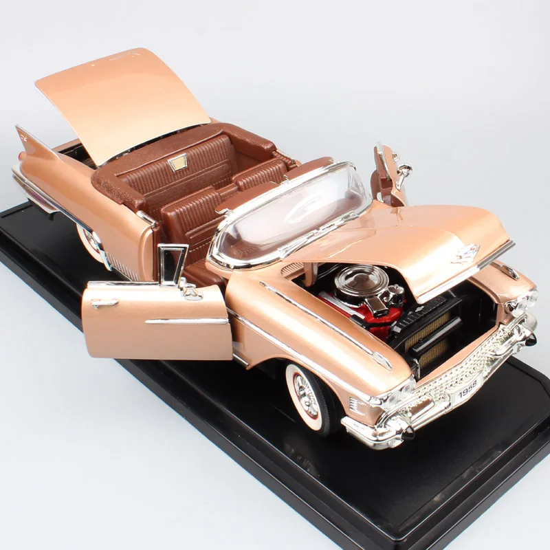 Детские 1/18 весы Роскошные винтажные GM 1958 Cadillac Eldorado Fleetwood Biarrotz Конвертируемые Diecasts& транспортные средства Машинки Игрушки модели