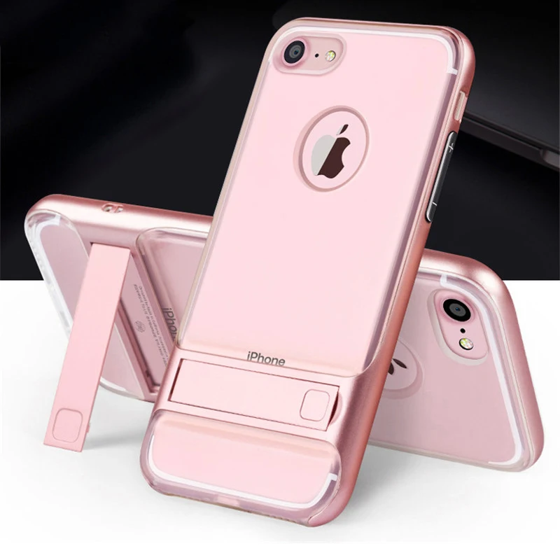 Защитный чехол для iPhone XS XR 6 6S Kickstand PC + TPU противоударный с держателем iphone 6s 7 8 Plus MAX