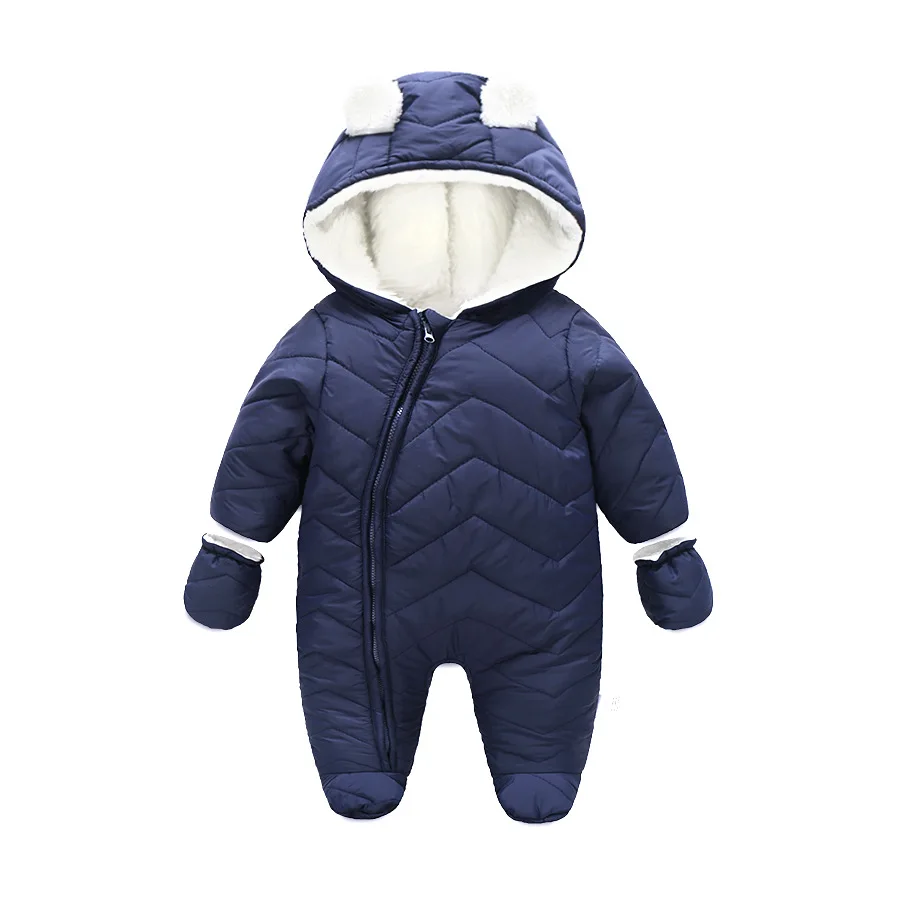 Navy blue Ircomll/одежда для малышей; детские комбинезоны с рисунком медведя для новорожденных; Теплый Мягкий комбинезон унисекс для маленьких мальчиков и девочек; верхняя одежда - Цвет: Navy blue