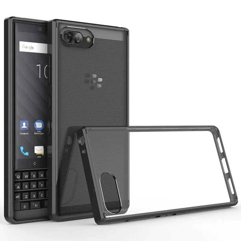 black Для BLACKBERRY KEY2 чехол 4,5 Кристальный Гибридный Бампер прозрачная твердая акриловая задняя крышка чехол для BLACKBERRY KEY 2 KEYTWO KEY TWO BBF100 - Цвет: black