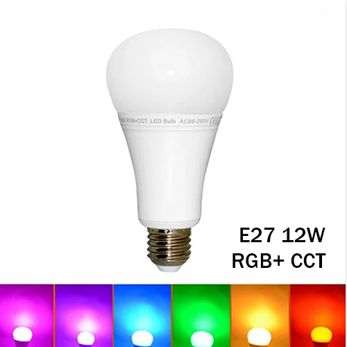 1 e27 12w bulb Беспроводной светодиодный лампы Milight E27 12 Вт RGB+ CCT светодиодная Mi. свет 220 V 2,4G Wi-Fi с регулируемой яркостью умная Светодиодная лампа-прожектор с 8 Zone Remote Управление - Испускаемый цвет: 1 e27 12w bulb