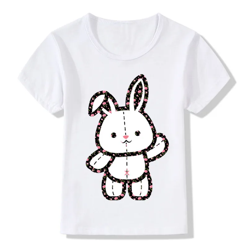 

Children Romantic Rabbit Print T-shirts Kids Summer Girls Boys Short Sleeve T shirt Cute Baby Clothes,ooo2096