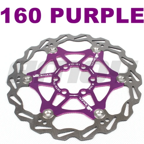 160mm PURPLE Улитка горный велосипед MTB DH 160 мм 180 мм 203 мм 6 болтов плавающий велосипедный Алюминиевый ротор дисковый тормоз ротор - Цвет: 160mm PURPLE