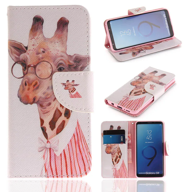 Giraffe Чехол-бумажник из искусственной кожи для iPhone XS Max XR X 10 8 7 6S Plus 5 5S SE 5C 4 4S чехлы с откидной крышкой и подставкой для iPod Touch 5 6 Fundas B42 - Цвет: Giraffe