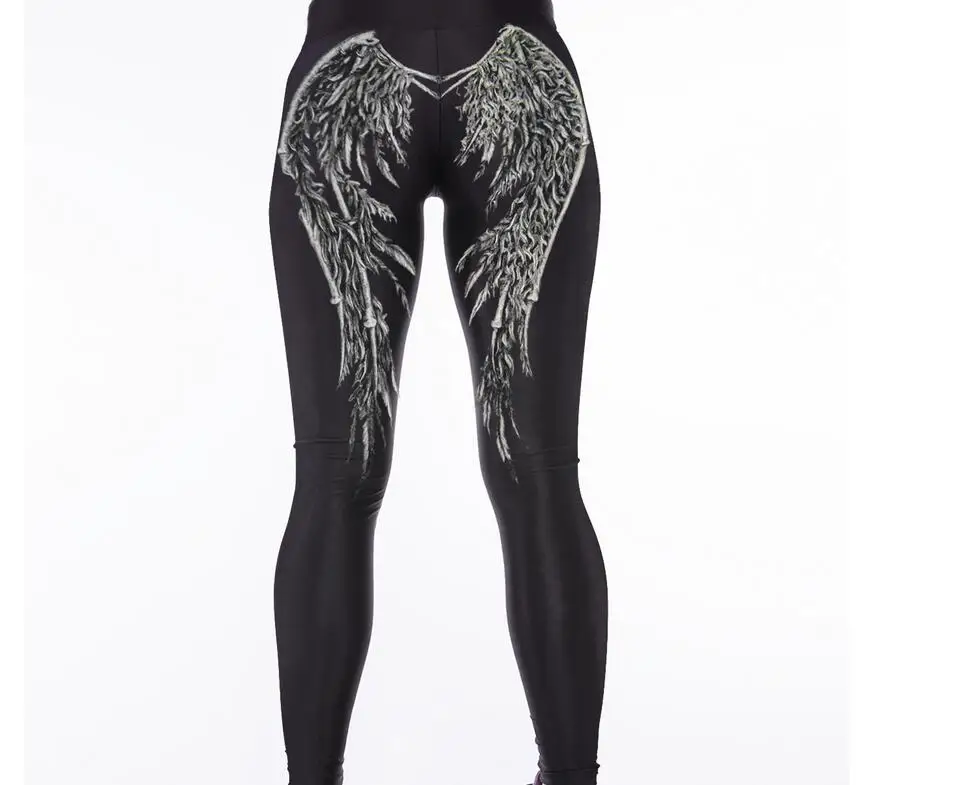 3D wings printed fashion Women leggings elastic high waist leggins Workout Leggings For Joggers  high waist  pants