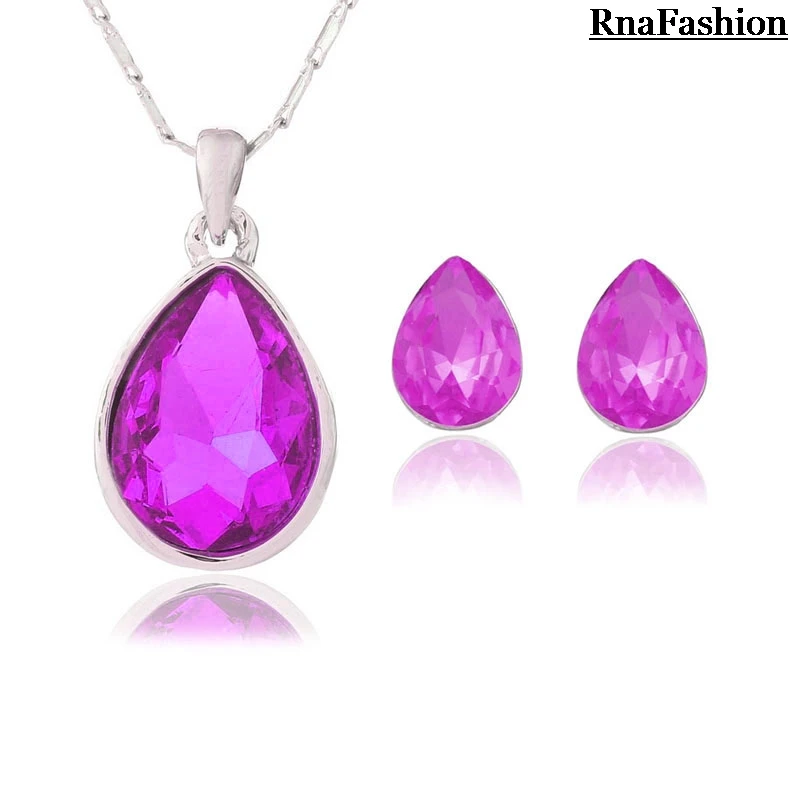 Комплект из колье и серёг с кристаллами|necklace earring set|fashion jewelry setjewelry sets |