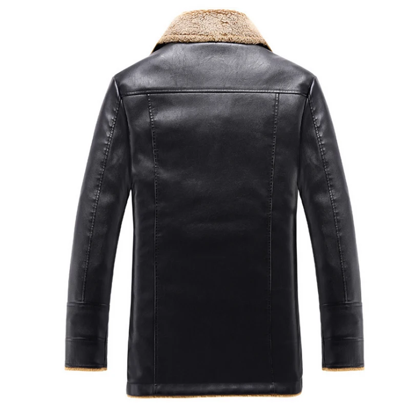 Зимние Для мужчин Кожаные Куртки из искусственной кожи jaqueta masculinas Inverno couro пальто