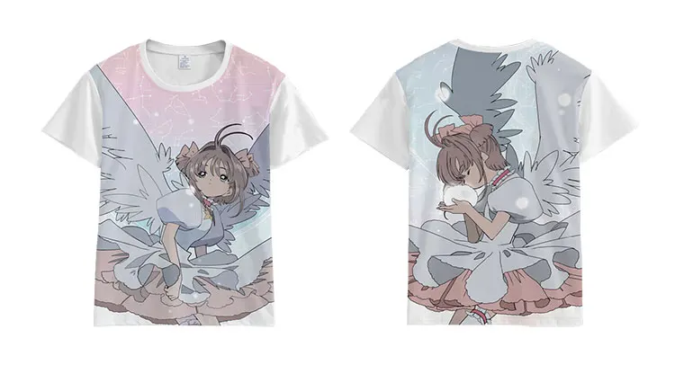 Аниме Cardcaptor Sakura футболка для мужчин и женщин с коротким рукавом летнее платье мультфильм cardcaptor Sakura футболка