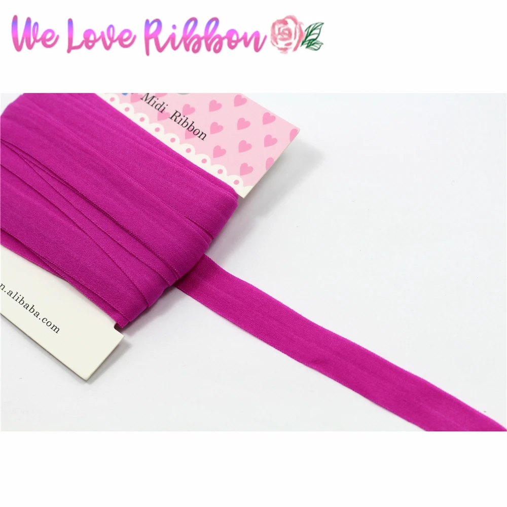 5/8 "16 мм розовый матовый FOE Fold Over Elastic 10 ярдов/упаковка швейная тесьма эластичные