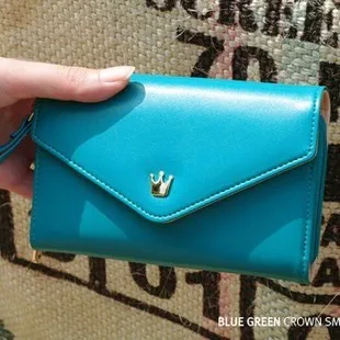 blue Небольшой кожаный бумажник женский кошелек для монет роскошный держатель для карт клатч для денег Portomonee Walet Vallet ручной Портфель кошельки - Цвет: blue