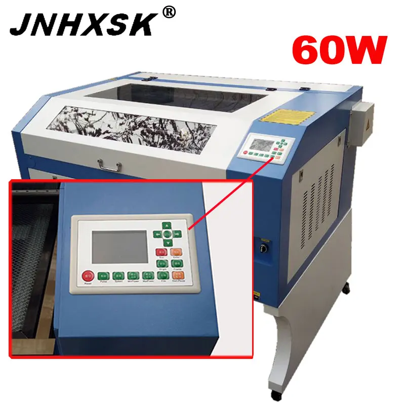 JNHXSK 60 Вт лазерная трубка лазерный гравировальный станок с ЧПУ 6090/9060 Ruida 6442S 110/220V