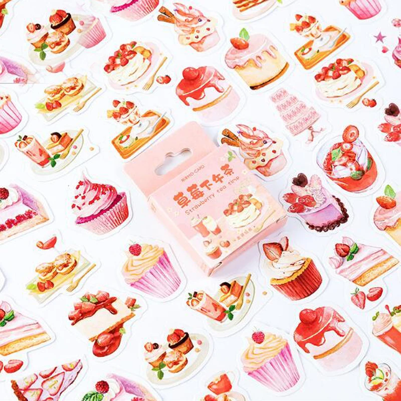 46 шт./кор. клубника afternoon tea бумажные наклейки украшения diy дневник в стиле