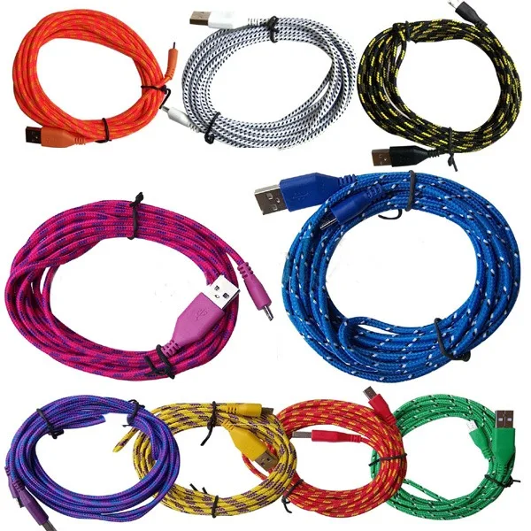 8 цветов плетеный провод Micro USB кабель 1 м 3 фута нейлоновый кабель для синхронизации зарядного устройства для сотовых телефонов xiaomi redmi note 3 s