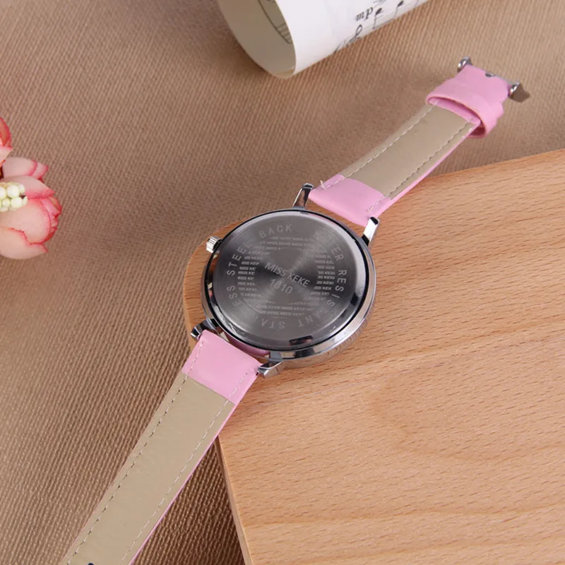 

relojes mujer MISS KEKE clay cute 3D mini world clock Rhinestone watches Relogio Feminino Ladies Women leather Wristwatches 907