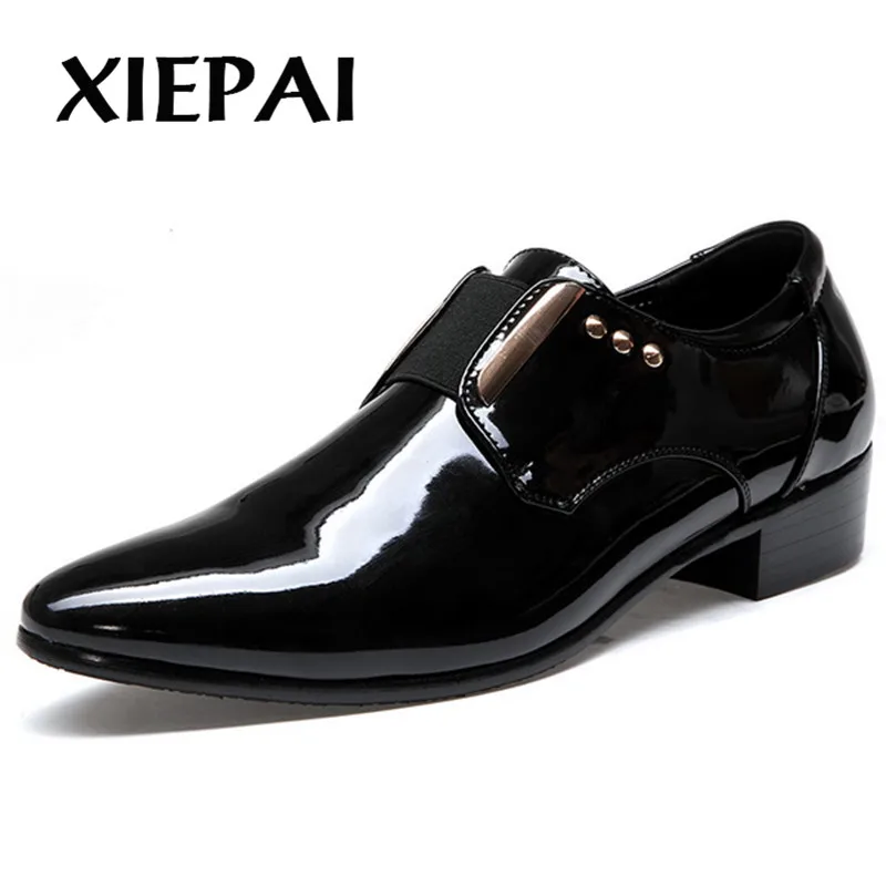2019 яркие блестящие модельные туфли-оксфорды Для мужчин свадебные/Бизнес Размер