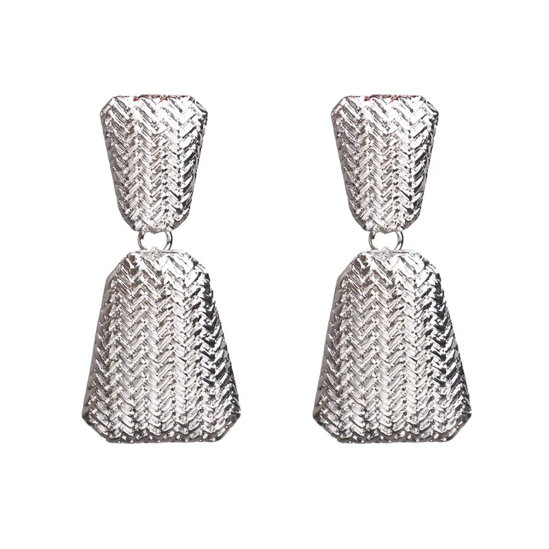 Silver 312 Винтажные висячие серьги для женщин, геометрические серьги ZA из металла, золотые, серебряные, крученые, круглые, простые, Панк ювелирные изделия - Окраска металла: Silver 312