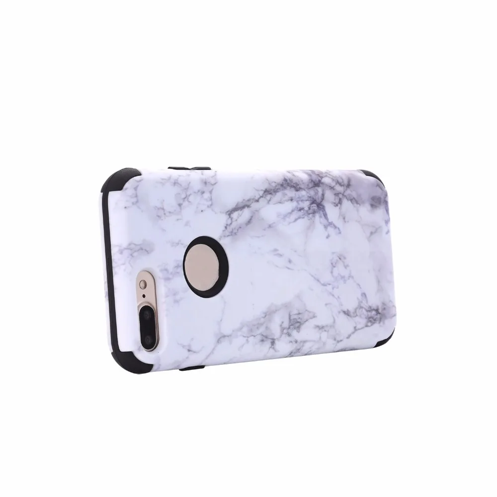 Luxury 3 in 1 Hard Marble PC+ Silicone phone Case for iPhone 5/5S/SE/6/6S/7/8 6/7/8Plus Full pretection Anti-Knock |