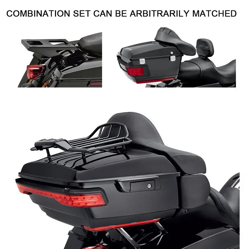 Мотоцикл King турпакет багажника и спинки Монтажная стойка для Harley Road Street Glide Electra