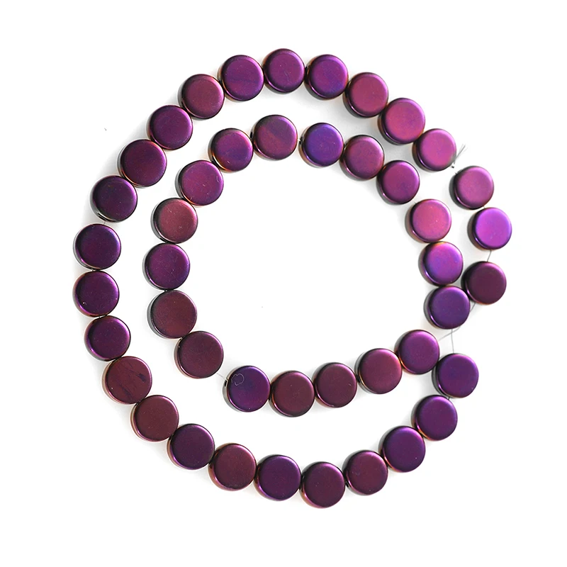 Круглые бусины в форме вафли из натурального камня 10 видов цветов 10*4 мм