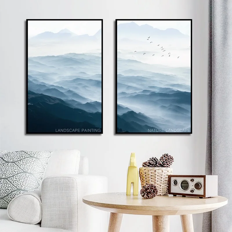 Современный природный пейзаж Облако море плакат большая картина декоративная