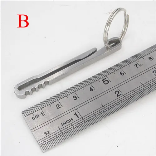 B Stainless Steel Титановая пряжка кольцо Открытый брелок походный пояс TC4 Ti зажим лагерь открывалка для бутылок ключ Многофункциональный многофункциональный брелок edc - Цвет: B Stainless Steel