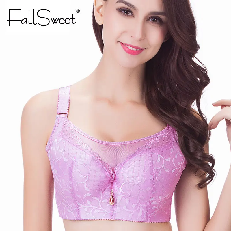 Женские кружевные бюстгальтеры FallSweet, бюстгальтеры с большими чашечками E, F, кружевное женское нижнее белье, белье для женщин, обхват груди 105, 110