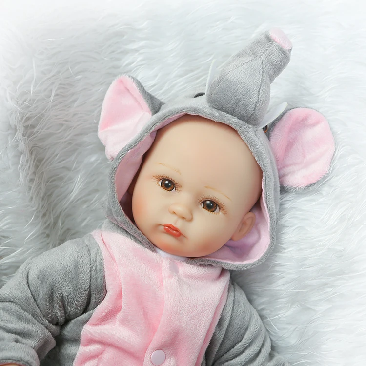 40 см силиконовые куклы Reborn Babies игрушки милый слон новорожденная девочка кукла