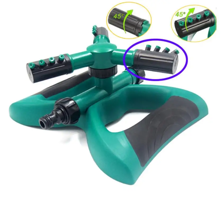 Поливка газона круг вращающийся спринклер воды 3 сопла садовое орошение шлангом