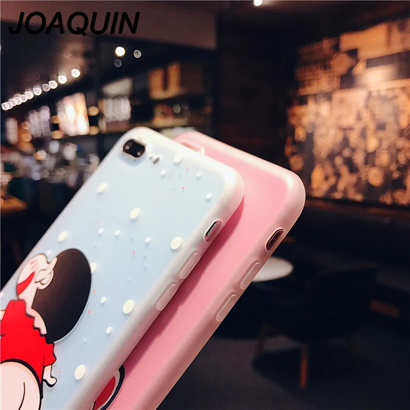 Japan Cartoon Soft TPU Back Cover Crayon Shin-chan Cute Lovely Girl Pink Phone Case for iPhone 8 6 Plus/6s Plus 6s 7/7 X |