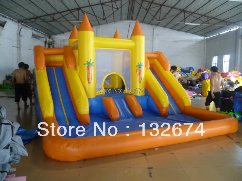 Коммерческие детские мини надувные водные горки с бассейном дешевые для