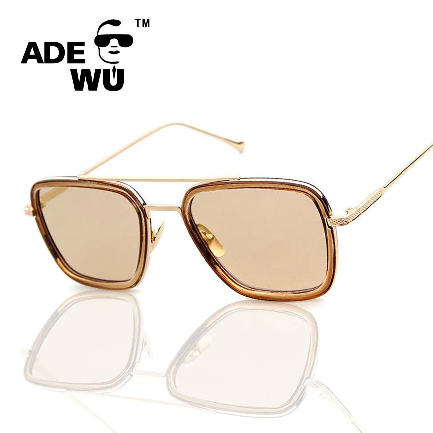 Adewu бренд стильной Для мужчин Солнцезащитные очки для женщин дизайнер сплава