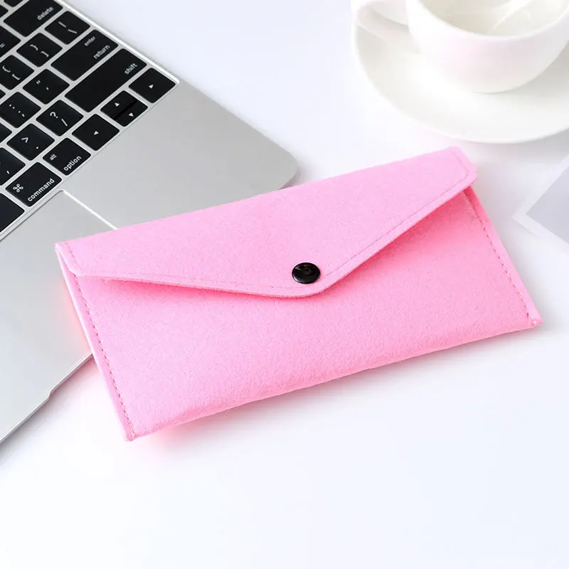 Pink Войлочный Простой Конверт кошелек многоразового использования высокого качества вместительные сумки большого размера для телефона и покупок или diy сумки - Цвет: Pink