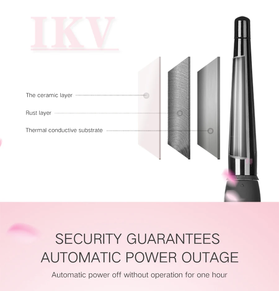 IKV новое поступление черные керамические щипцы для завивки волос волнистая машина Pro Спиральные бигуди держатель валиков Инструменты для укладки с пятью огнями