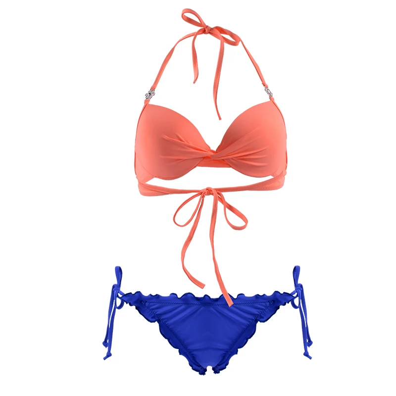 TYAKKVE сексуальный bikini2019 чистый цвет Холтер Бандаж регулируемый супер маленький