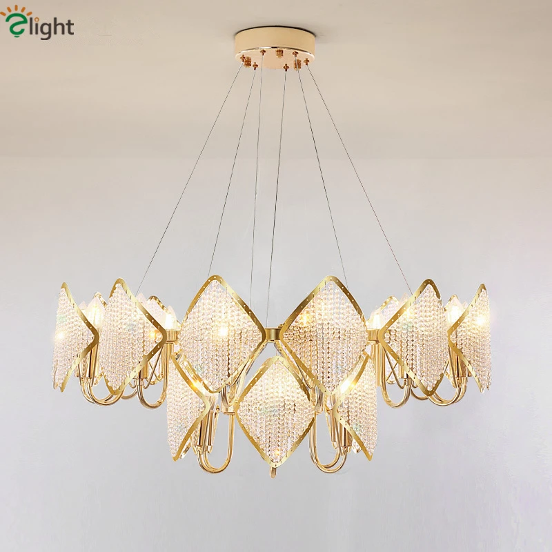 Пост современная роскошная вилла Led подвесные светильники блеск Cristal HangLamp для гостиной Luminaria Led подвесной светильник светильники