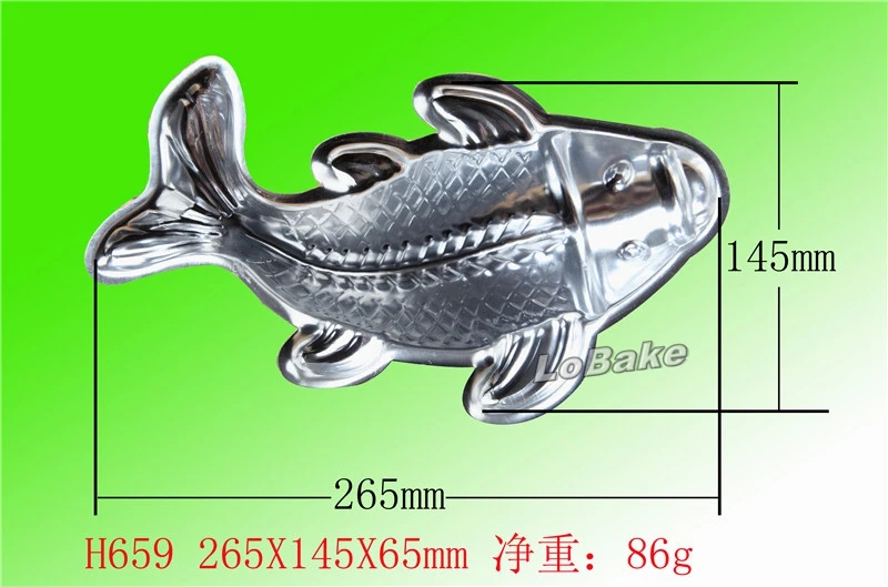 Большая 3D милая форма в форме рыбы и карпа из алюминиевого сплава|pudding mold|fish