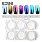 Зеркальная пудра для ногтей ROSALIND, 1 коробка, 7 видов цветов, блестки для самостоятельного маникюра, хромированные украшения для ногтей