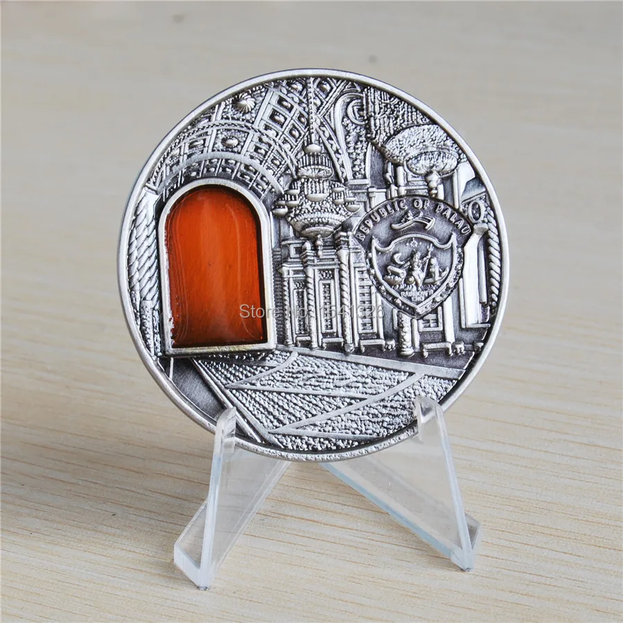 Большой размер 55 мм Палау 2012 минеральное искусство Кремля Россия в Москву