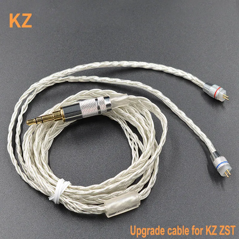 Новейшая модель плотным верхним ворсом KZ серебряный кабель 2pin 0 75 мм позолоченный