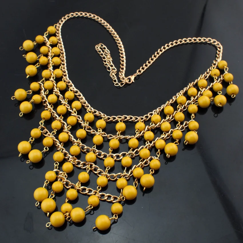 Новое поступление Многослойные Акриловые бусины с подвесками ожерелье CE960|choker