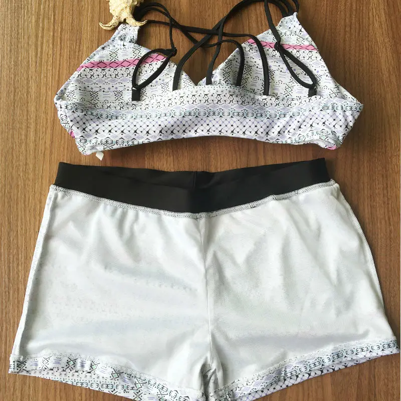 Женский сексуальный комплект бикини в стиле ретро костюм из трех предметов с