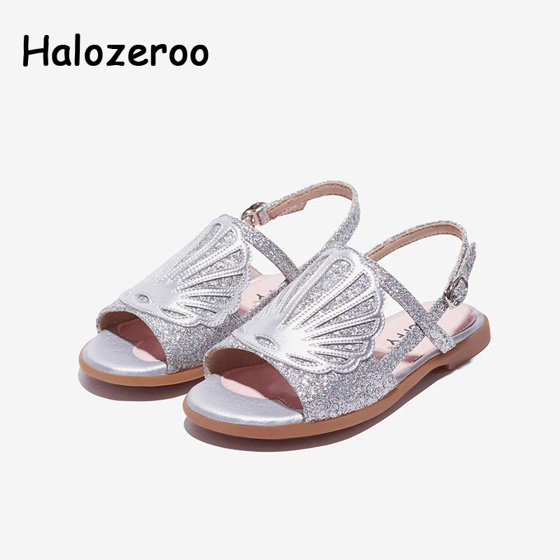 Новинка лета 2019 сандалии принцессы для маленьких девочек детская блестящая