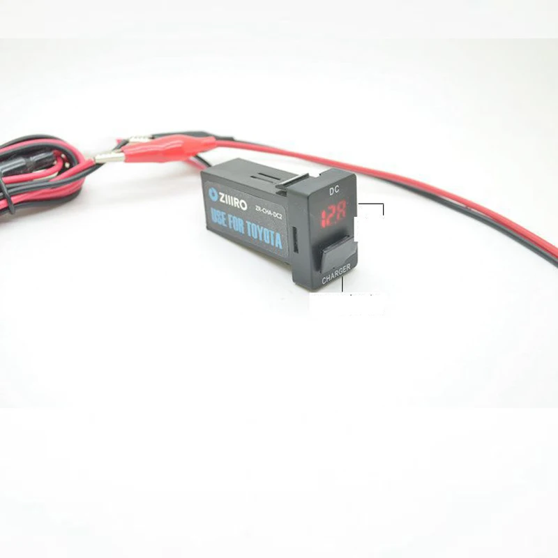 Автомобильный интерфейс USB зарядное устройство порт с ЖК дисплеем для Xiaomi DVR TOYOTA