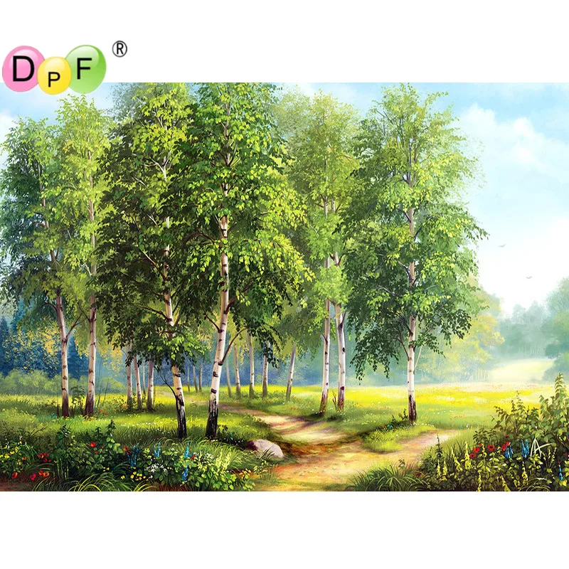 Алмазная вышивка сделай сам алмазная живопись деревья пейзаж 5D Вышивка крестиком мозаика домашний декор