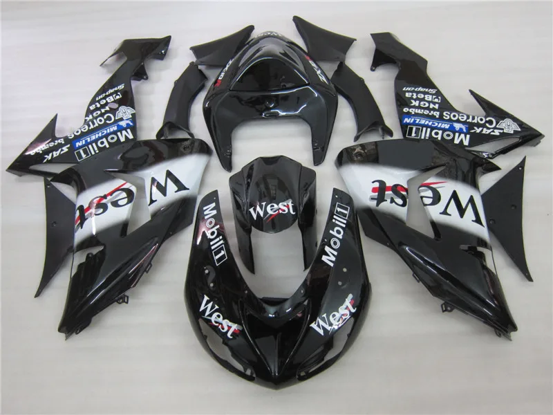 Детали для мотоцикла из АБС-пластика Kawasaki ZX10R 2006 2007 Белый Черный Западный