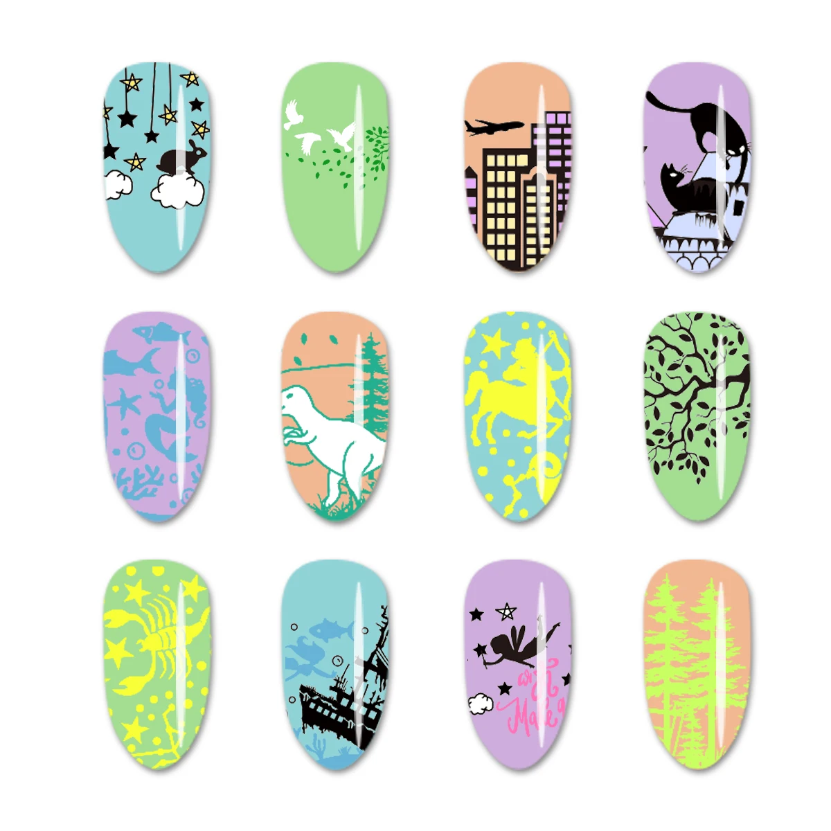 1 шт. 6*12 см Beautybigbang штамповочные пластины облако звезда милый Единорог шаблон изображения лак для ногтей штамповка пластины для ногтей XL-081