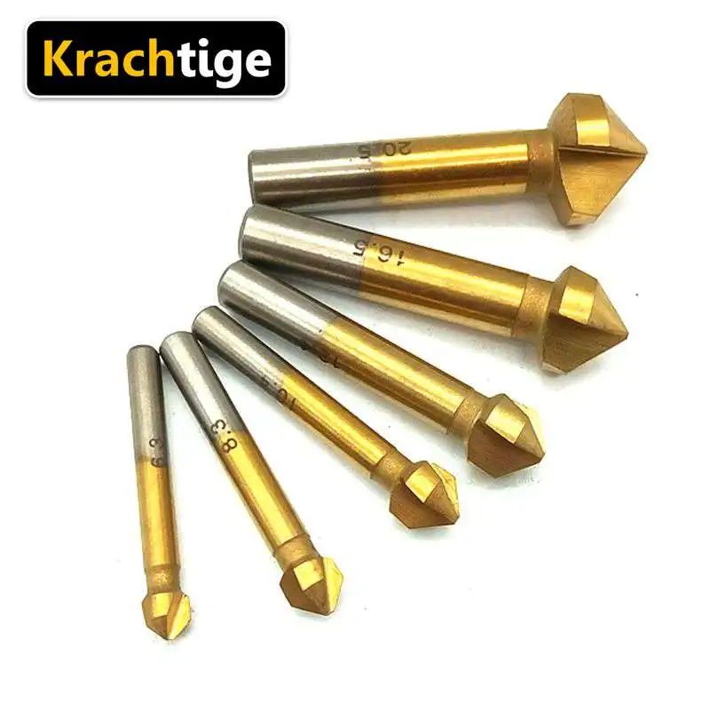 Сверлильная фреза с тройной канавкой 90 градусов титановым покрытием|countersink