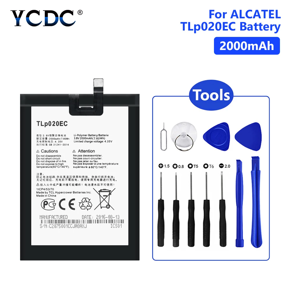 Для Alcatel One Touch Pop Up TLp020EC Батарея 2000 мА/ч Перезаряжаемые литий-ионный аккумулятор